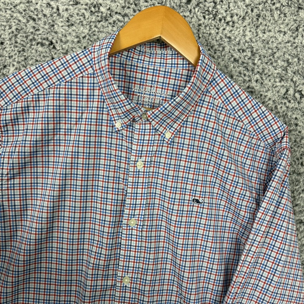 Vineyard Vines Shirt Mens XL Multicolor Check Performance Stretch Button Down